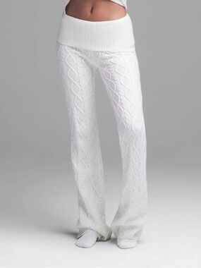 RARE BNWT Skims Snow Bunny Knit Foldover Pant in Snow XL